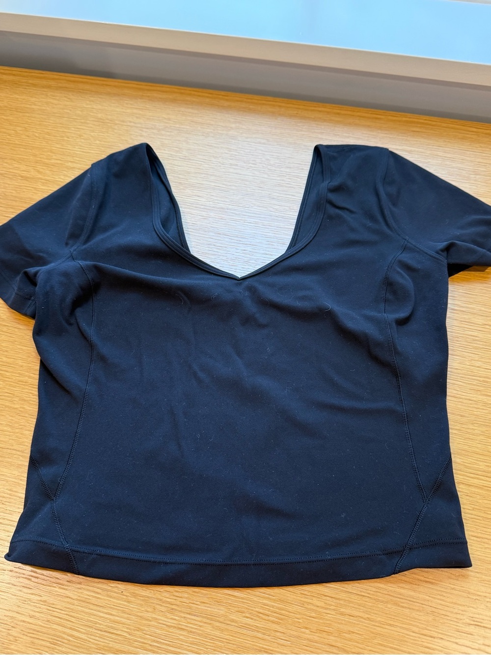 lululemon athletica Black V-Neck Crop Top